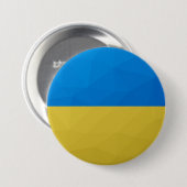 Oekraïne vlag geel blauw geometrisch rooster ronde button 7,6 cm (Voorkant /achterkant)