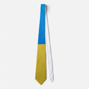 Oekraïne vlag geel blauw geometrisch rooster stropdas