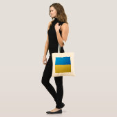 Oekraïne vlag geel blauw geometrisch rooster tote bag (Voorkant (model))