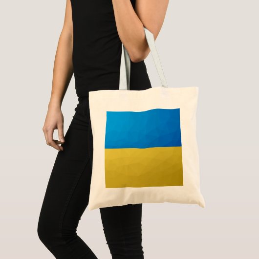 Oekraïne vlag geel blauw geometrisch rooster tote bag (Voorkant (product))
