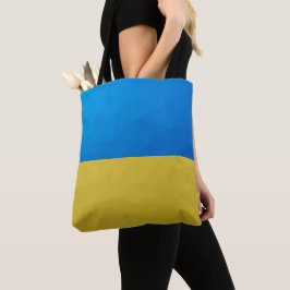 Oekraïne vlag geel blauw geometrisch rooster tote bag