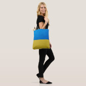 Oekraïne vlag geel blauw geometrisch rooster tote bag (Op model)