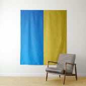 Oekraïne vlag geel blauw geometrisch rooster wandkleed (In situ)