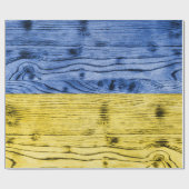 Oekraïne vlag geel blauw houtextuurpatroon cadeaupapier (Vlak)