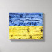 Oekraïne vlag geel blauw houtextuurpatroon canvas afdruk (Voorkant)