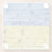 Oekraïne vlag geel blauw houtextuurpatroon glazen onderzetter (Achterkant)