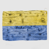 Oekraïne vlag geel blauw houtextuurpatroon golfhanddoek (Horizontaal)