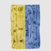 Oekraïne vlag geel blauw houtextuurpatroon golfhanddoek (Voorkant)