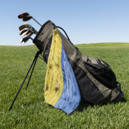 Oekraïne vlag geel blauw houtextuurpatroon golfhanddoek