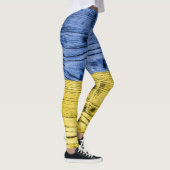 Oekraïne vlag geel blauw houtextuurpatroon leggings (Rechts)