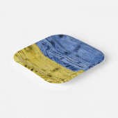 Oekraïne vlag geel blauw houtextuurpatroon papieren bordje (Gebogen)