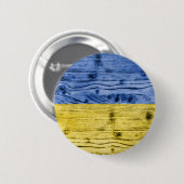 Oekraïne vlag geel blauw houtextuurpatroon ronde button 5,7 cm (Voorkant /achterkant)