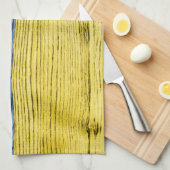 Oekraïne vlag geel blauw houtextuurpatroon theedoek (Quarter Fold)