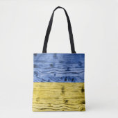 Oekraïne vlag geel blauw houtextuurpatroon tote bag (Voorkant)