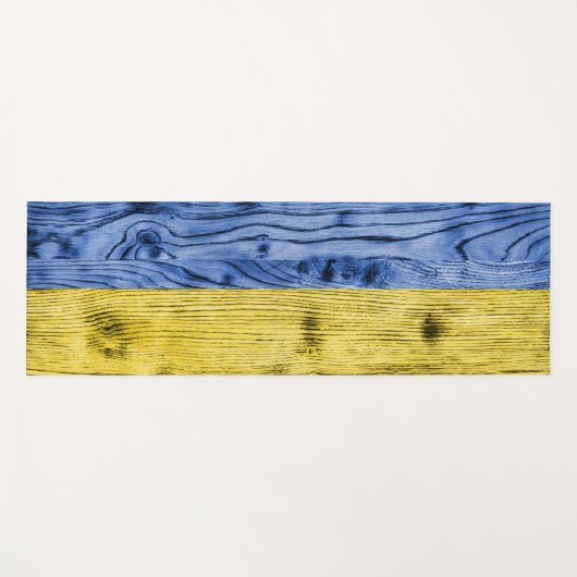 Oekraïne vlag geel blauw houtextuurpatroon yogamat (Voorkant (horizontaal))