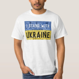 Oekraïne vlag gele blauwe houtextuur aangepaste te t-shirt