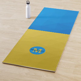 Oekraïne vlag geometrisch patroon mesh Monogram Yogamat