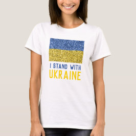 Oekraïne vlag glitter faux spaart tekst t-shirt