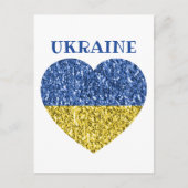 Oekraïne vlag glitter faux sparkles Heart met teks Briefkaart (Voorkant)