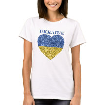 Oekraïne vlag glitter faux sparkles Heart met teks