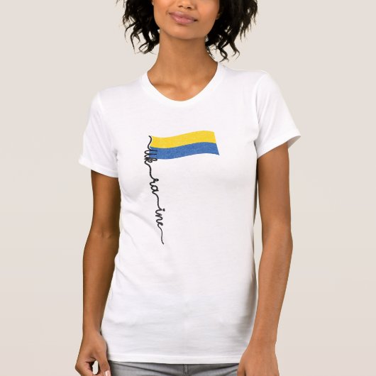 Oekraïne Vlag Handtekening Design, Symbool op vlag T-shirt (Voorkant)