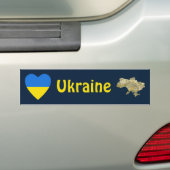 Oekraïne Vlag Hart + Landkaart Bumpersticker (Op auto)