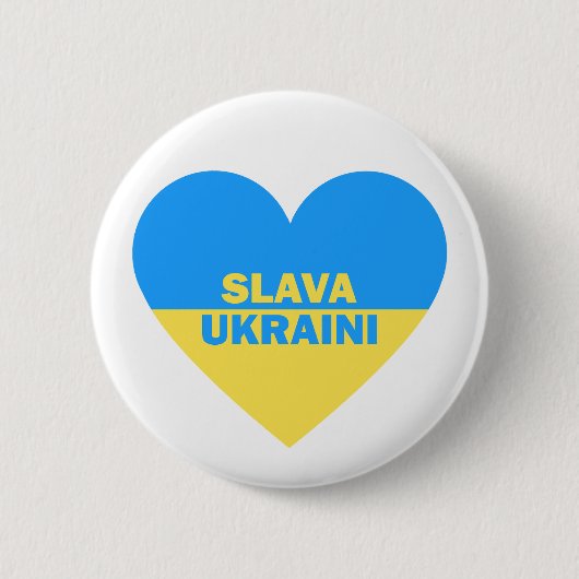 Oekraïne Vlag Hart Slava Oekraïne Ronde Button 5,7 Cm (Voorkant)