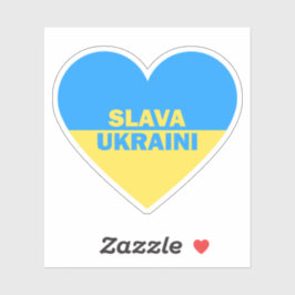Oekraïne Vlag Hart Slava Oekraïne Sticker