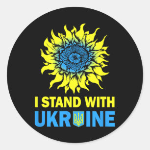 Oekraïne Vlag Ik Sta Met Oekraïne T-shirt Oekraïne Ronde Sticker