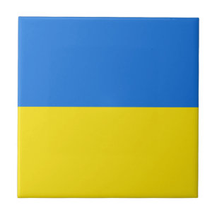 Oekraïne - Vlag keramisch gebouw Tegeltje