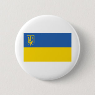 Oekraïne-Vlag-met-Drident Ronde Button 5,7 Cm