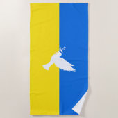Oekraïne Vlag Strandhanddoek Duif van de Vrede - V Strandlaken (Voorkant)