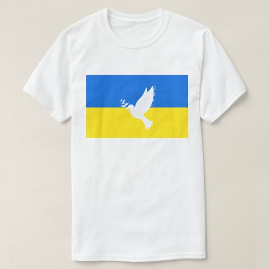Oekraïne Vlag T-Shirt Dove of Peace (Design voorkant)
