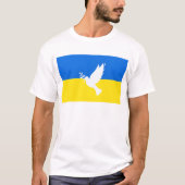 Oekraïne Vlag T-Shirt Dove of Peace (Voorkant)