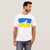 Oekraïne Vlag T-Shirt Dove of Peace (Voorkant volledig)