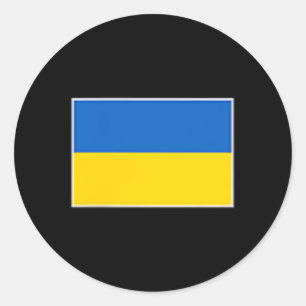 Oekraïne Vlag T Shirt Vrouwen Mannen Linker Borst  Ronde Sticker