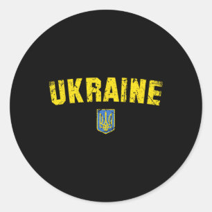Oekraïne Vlag Vintage Mannen Vrouwen Kinderen Oekr Ronde Sticker
