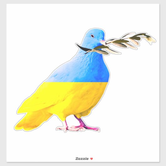 Oekraïne Vlag Vredesduif Sticker Steun Vrijheid (Vel)