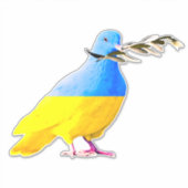 Oekraïne Vlag Vredesduif Sticker Steun Vrijheid (Voorkant)