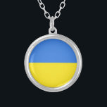 Oekraïne - Vlag Zilver Vergulden Ketting<br><div class="desc">Oekraïnse vlag - Vrijheidssteun! Laten we van de wereld een betere plek maken - iedereen samen! Een betere wereld begint - hangt af - heeft jou ook nodig! U kunt naar 1000  Zazzle producten overbrengen. Resize en beweeg of verwijder en voeg elementen/tekst met aanpassingshulpmiddel toe. We staan bij Oekraïne!</div>