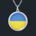 Oekraïne - Vlag Zilver Vergulden Ketting<br><div class="desc">Oekraïnse vlag - Vrijheidssteun! Laten we van de wereld een betere plek maken - iedereen samen! Een betere wereld begint - hangt af - heeft jou ook nodig! U kunt naar 1000  Zazzle producten overbrengen. Resize en beweeg of verwijder en voeg elementen/tekst met aanpassingshulpmiddel toe. We staan bij Oekraïne!</div>