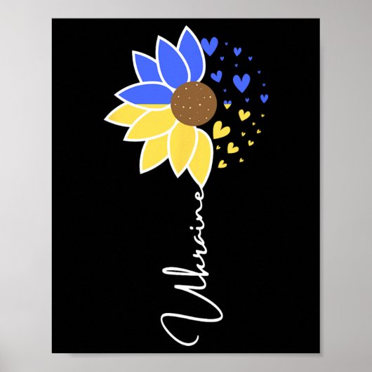 Oekraïne vlag zonnebloem harten poster (Voorkant)