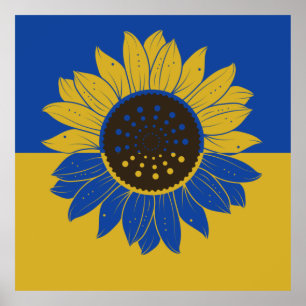 Oekraïne Vlag zonnebloemen, Oekraïense landvlag Poster