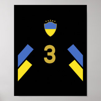 Oekraïne Voetbalshirt - Oekraïne Vlag Voetbal Numm Poster