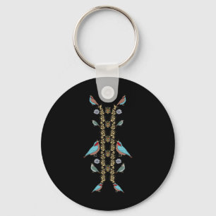 Oekraïne Vogels En Trysub T-shirt Retro Floral Ukr Sleutelhanger