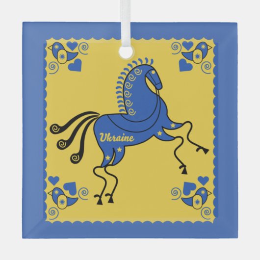 Oekraïne Volkskunst Glas Ornament (Voorkant)