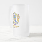 Oekraïne - volledige wapens matglas bierpul (Voorkant links)