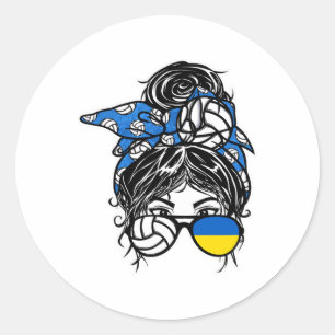 Oekraïne Volleybal Liefhebbers Wanordelijke Knot H Ronde Sticker