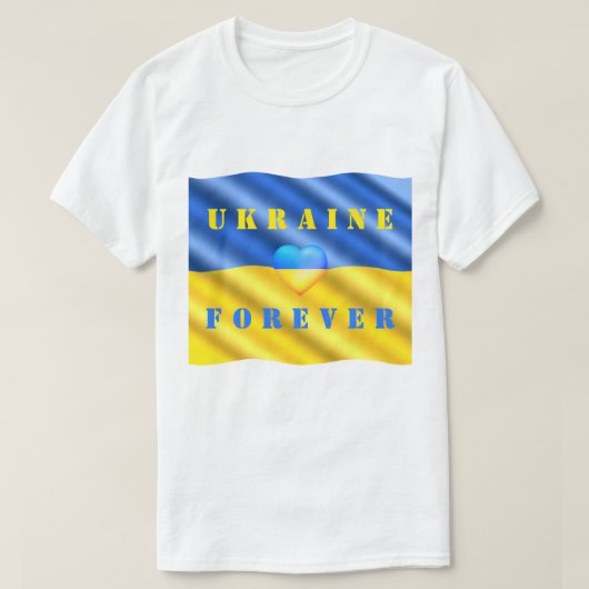 Oekraïne voor altijd T-shirt Oekraïense vlag steun (Design voorkant)