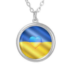 Oekraïne - Vrede Oekraïense solidariteit op het ge Zilver Vergulden Ketting
